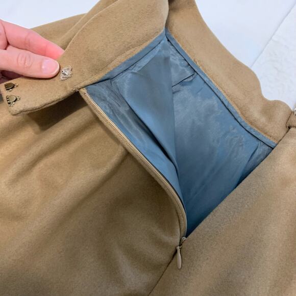 J. Crew Camel Brown and Dark Gray Colorblock Wool Skirt - Picture 5 of 7